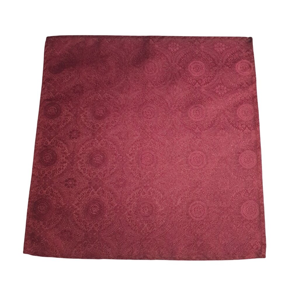 Maroon Pocket Square Brocade Pattern Men Handkerchief Formal Suit Wedding Gift
